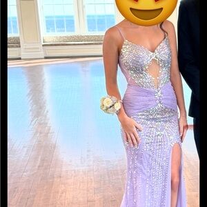 Portia and Scarlett Lilac Sequin Prom Dress